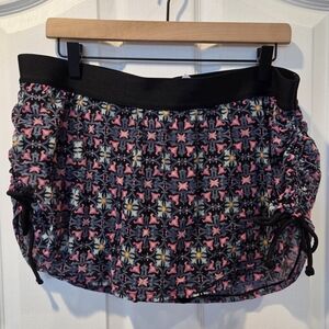 Floral Swim Coverup Skirt with Adjustable Ties